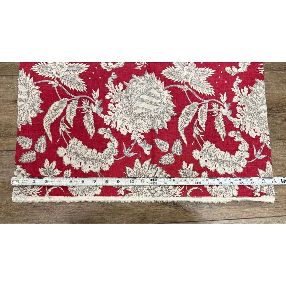 Pottery Barn Red Floral Palampore Cotton Fabric Remnant Lot Cottagecore 5 pieces